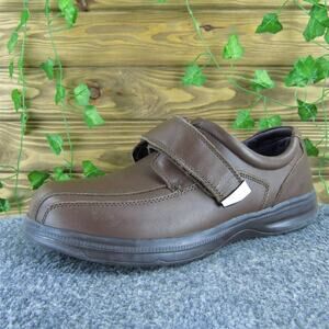 Sure Fit Copenhagen Men's Strap Overlay Dress‎ Shoes Brown Orthopedic 9.5 Wide